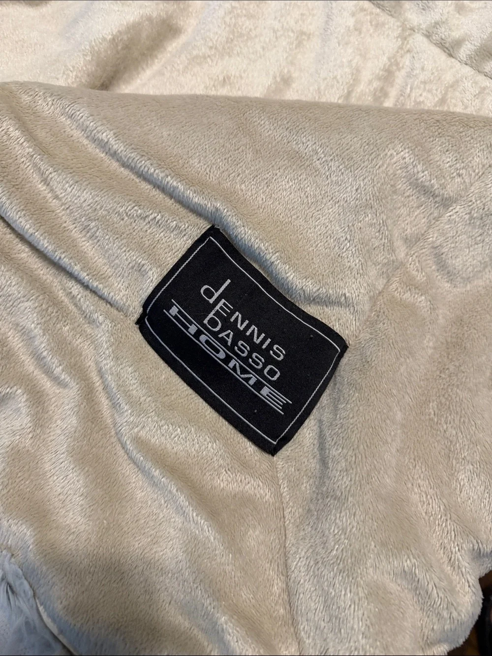 dennis basso Taupe and Cream Faux Fur Throw Blanket